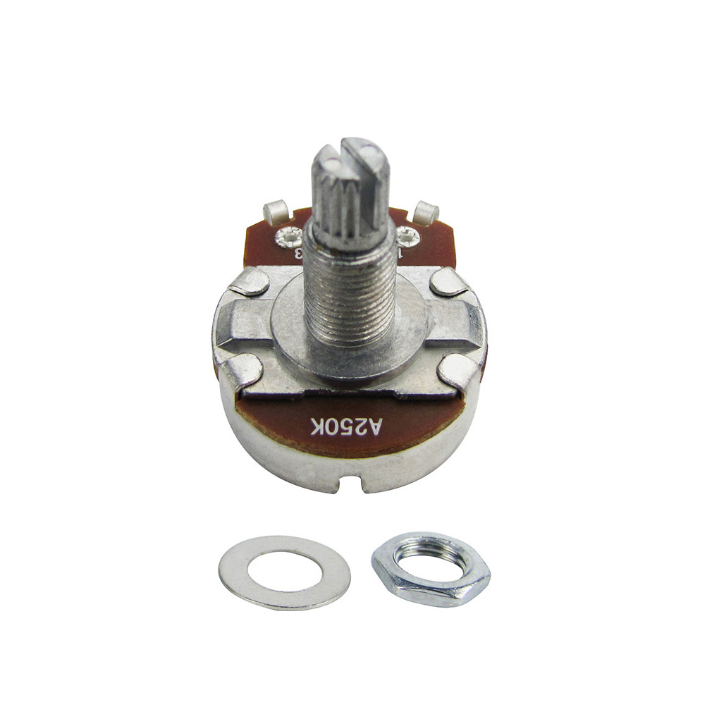 FLEOR 4pcs Full Size Pots Long Split Shaft Guitar Potentiometers A500K A250K B250K A500K for Choose