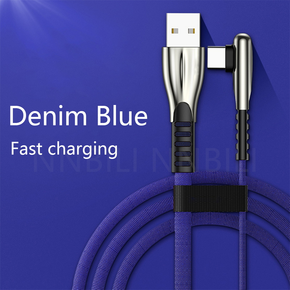 Micro Usb Type C Kabel 3A Fast Charger 90 Graden Usb Voor Iphone 13 12 11 8 7 6 Data kabel Voor Samsung/Sony/Xiaomi Android Telefoon: Blue / 1m for IPhone