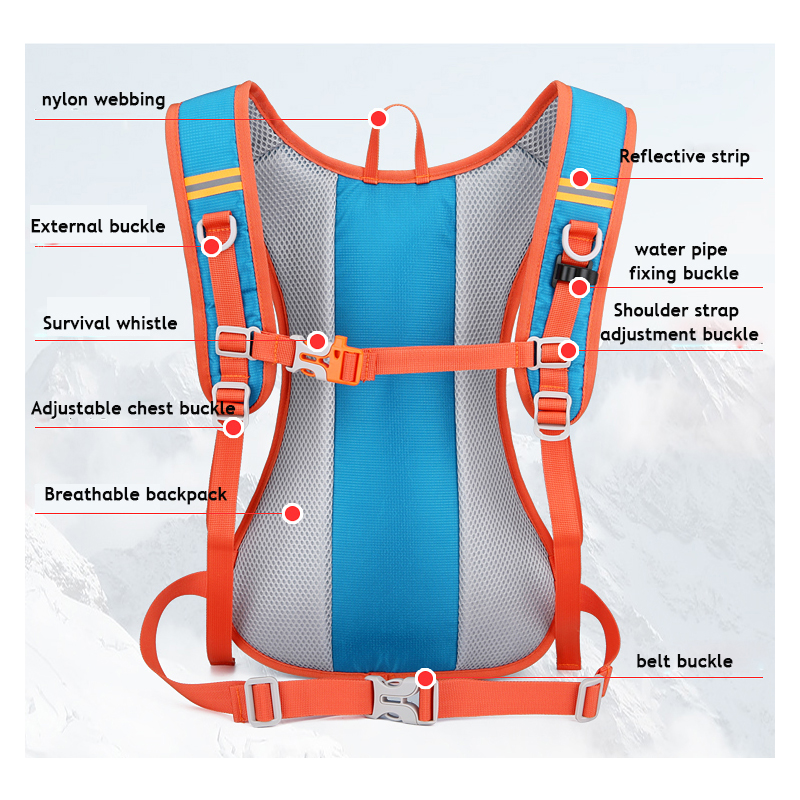 Mochila de bexiga ultraleve ao ar livre, bicicleta esportiva, ciclismo, corrida, caminhadas, bolsa de água de hidratação, capacete de armazenamento, impermeável, 12L, novo