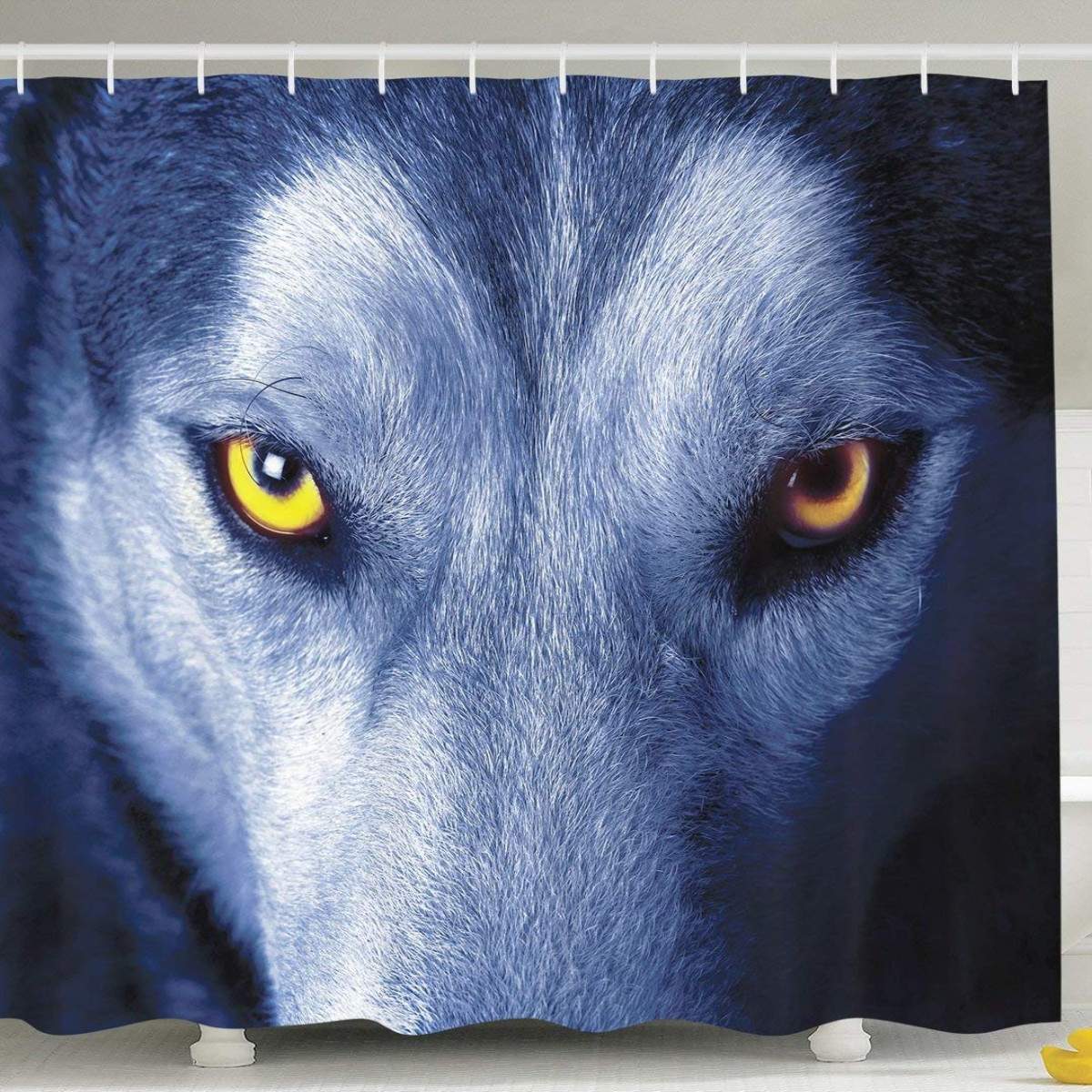 180x180cm 1 Pc/3 pièces/4 pièces blanc loup attrapeur de rêves yeux de loup avec 12 crochets salle de bain rideau de douche tapis de toilette couvercle tapis ensembles de rideaux