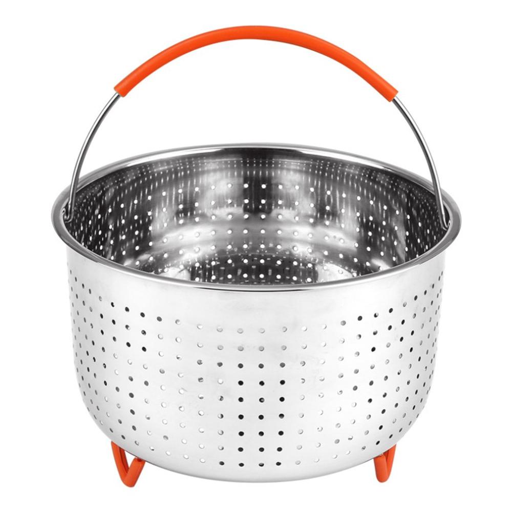 6l/8l 304 rostfritt stål multifunktionsångare ris tvättkorg sil silkock tryckkokare anti-skållad silikon handtag