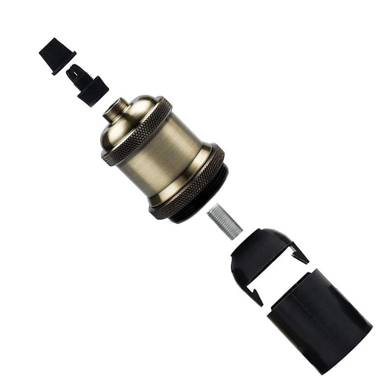 Douille de lampe Vintage, support de lampe à vis Edison, bases d'ampoule E27, Base de lumière à monter soi-même avec anneau