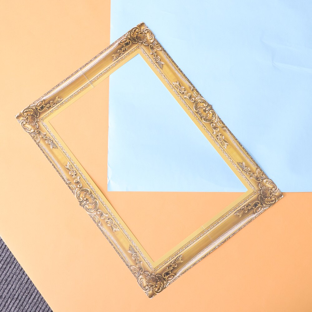 DIY Paper Picture Frame Cutouts Antique Photo Booth Props for Wedding Birthday Party (Gold)