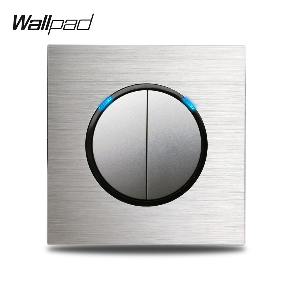 Interruttore per applique da parete in alluminio marrone con pulsante portato rotondo 1 2 3 4 banda passa attraverso l'interruttore incrociato pannello spazzolato Wallpad serie L6: 4XL / marrone