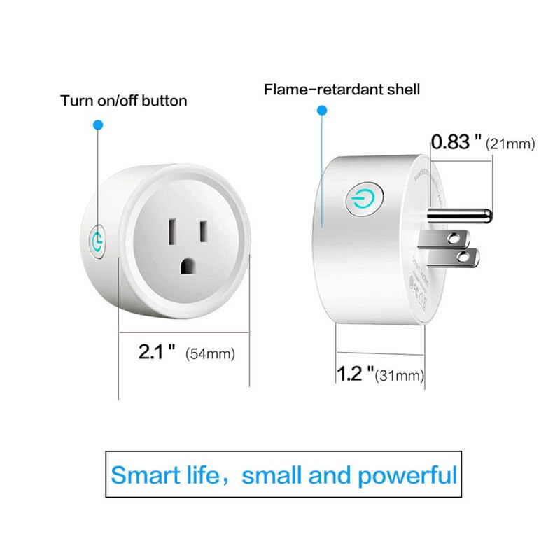 20A Tuya Smart Wifi US Plug Socket Outlet Power Monitor Timer Function Wireless Remote Control Works with Alexa Google Assistant