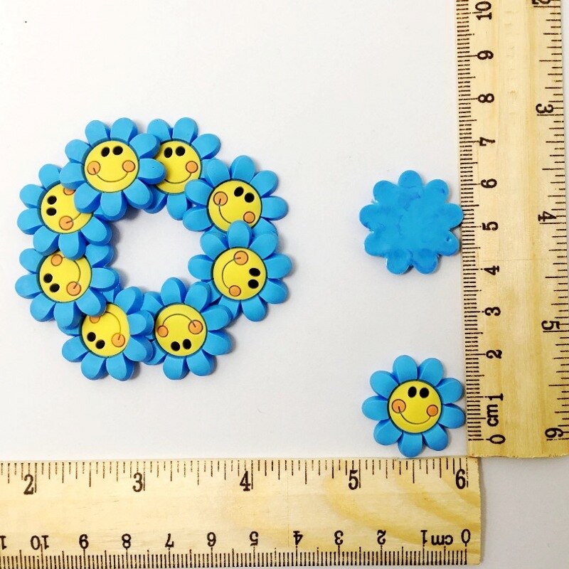 10PCS Mini Bloemen Plaksteen Zachte PVC DIY Craft Voor Haar Accessoire/Broche/Sleutelhanger/Bladwijzer/Bril frame: 3