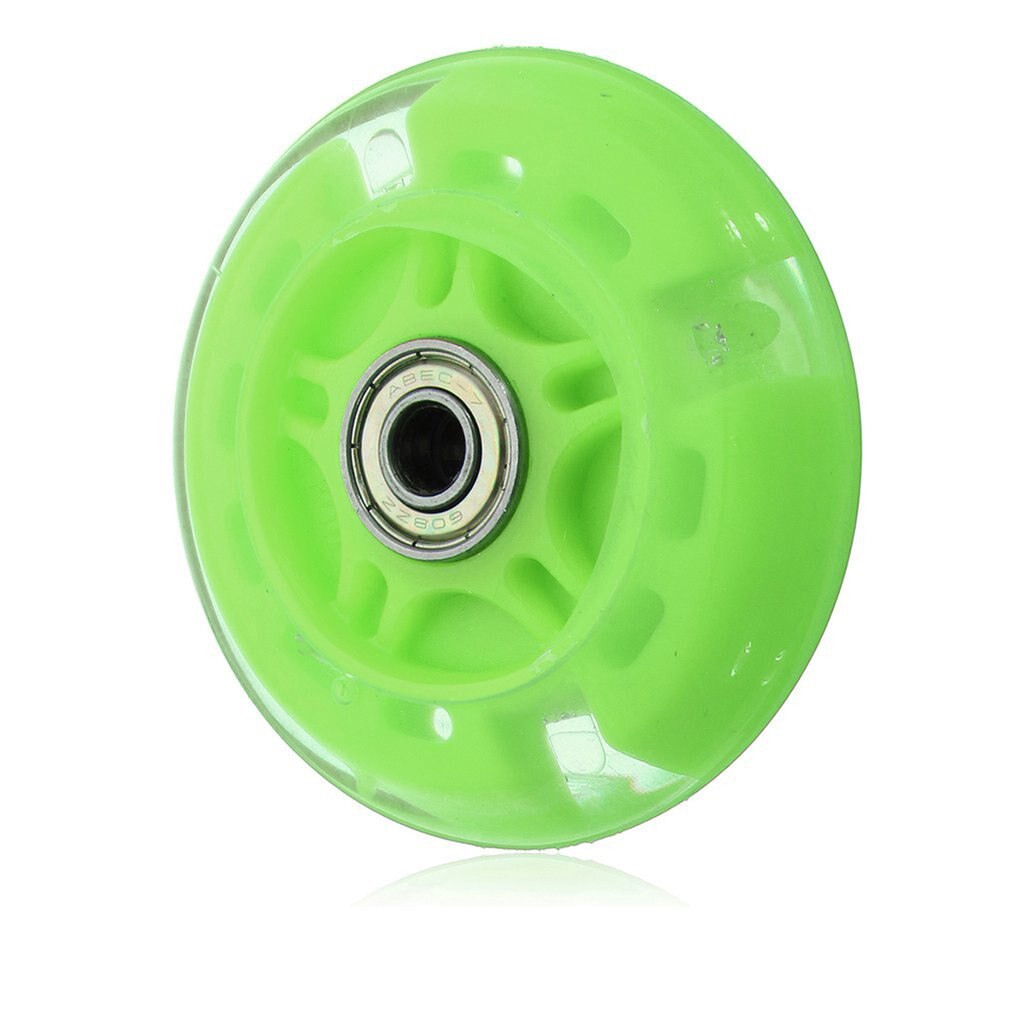 80Mm Led Flash Wheel Mini Or Maxi Micro Scooter Flashing Lights Back Rear Abec-7: Green