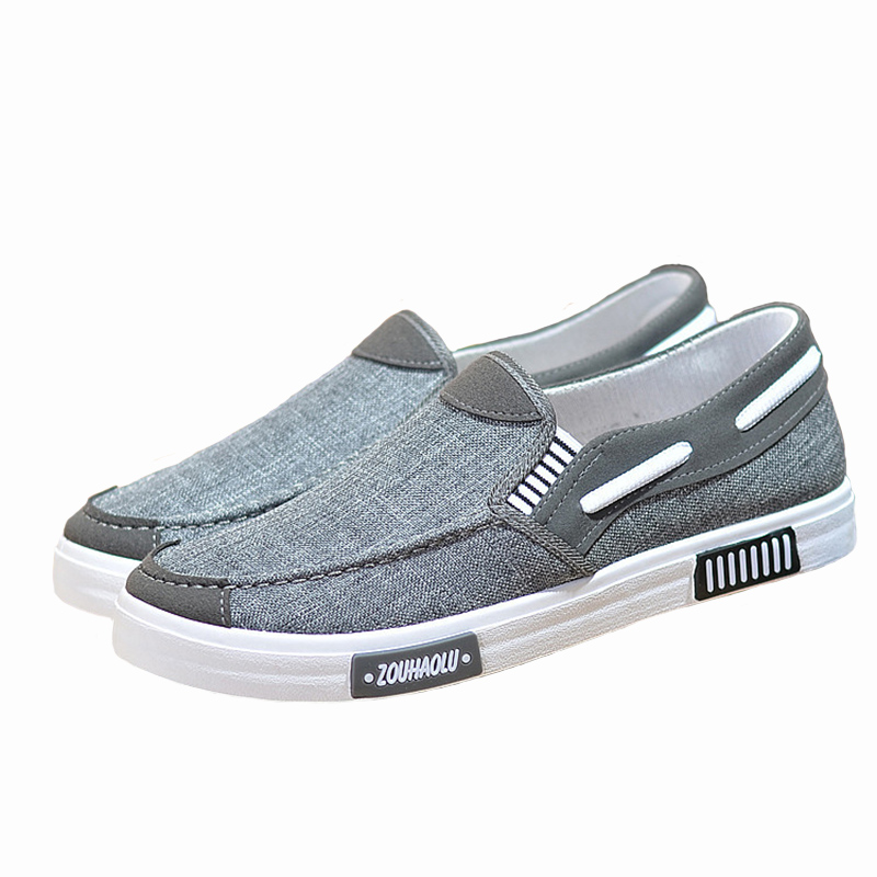 Män casual canvas skor tryck sneakers sommar trainers fritids skor herr lägenheter slip skor chaussures pour hommes