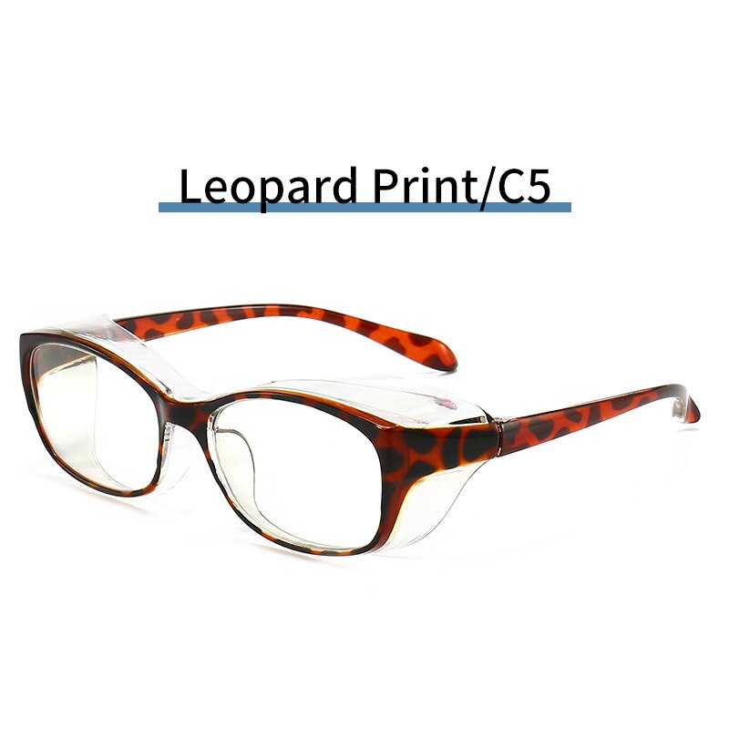 Square Safety Goggles with Side Shields Blue Light Blocking Glasses PC Lens Anti-allergy Windproof Anti Splash Eyewear: C5