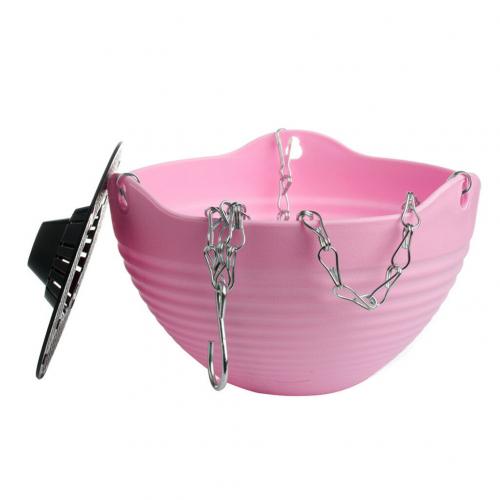 Hangende ketting bloempot mand plantenbak tuin huis balkon decoratie plantenhanger plantenmand houder bloempot: Roze