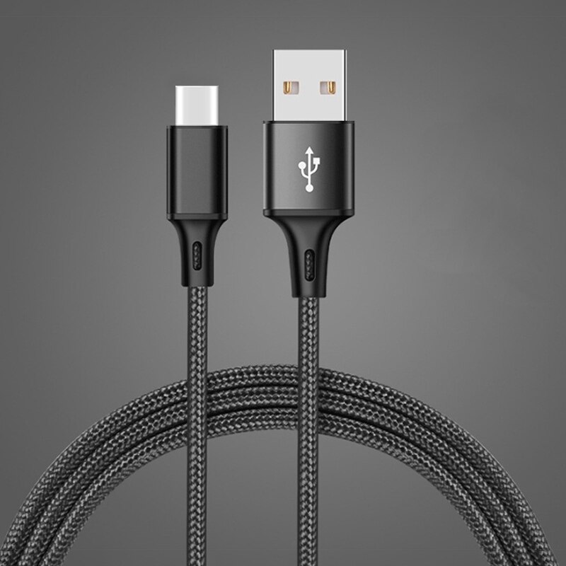 Daten USB Typ C Schnelle Ladekabel für Samsung galaxy S8 S9 Plus Hinweis 8 9 A3 A5 A7 USBC Rollenmaschinenlinie Typc lange Handy Ladegerät 1 2 3 m: Schwarz / 1m