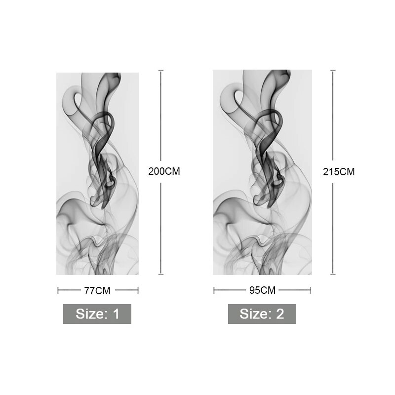 3D Abstract Smoke Door Sticker Waterproof Self Adhesive Wall Decals Photo Mural Wallpaper Living Room Bedroom Door Decoration