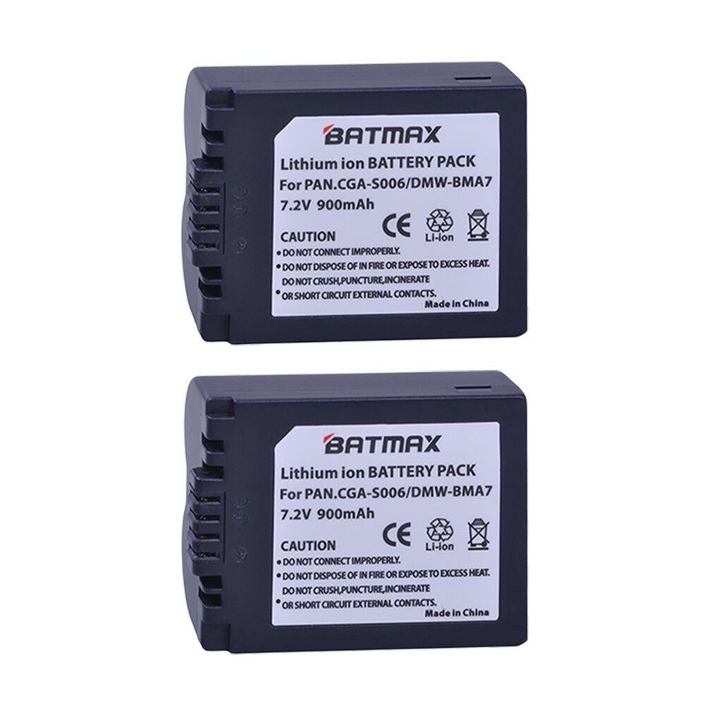Batmax CGA-S006 CGR S006E S006 batterie + LED double chargeur USB avec Type C pour Panasonic DMC-FZ7 FZ8 FZ18 FZ28 FZ30 FZ35 FZ38 FZ50: 2 battery