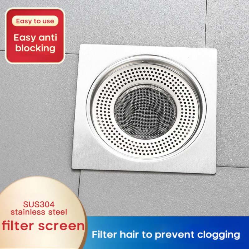 Filtre Anti-blocage de cheveux en acier inoxydable, bouchon de baignoire, filtre de trou de vidange de douche, filtre d&#39;évier de cuisine, filtre de sol