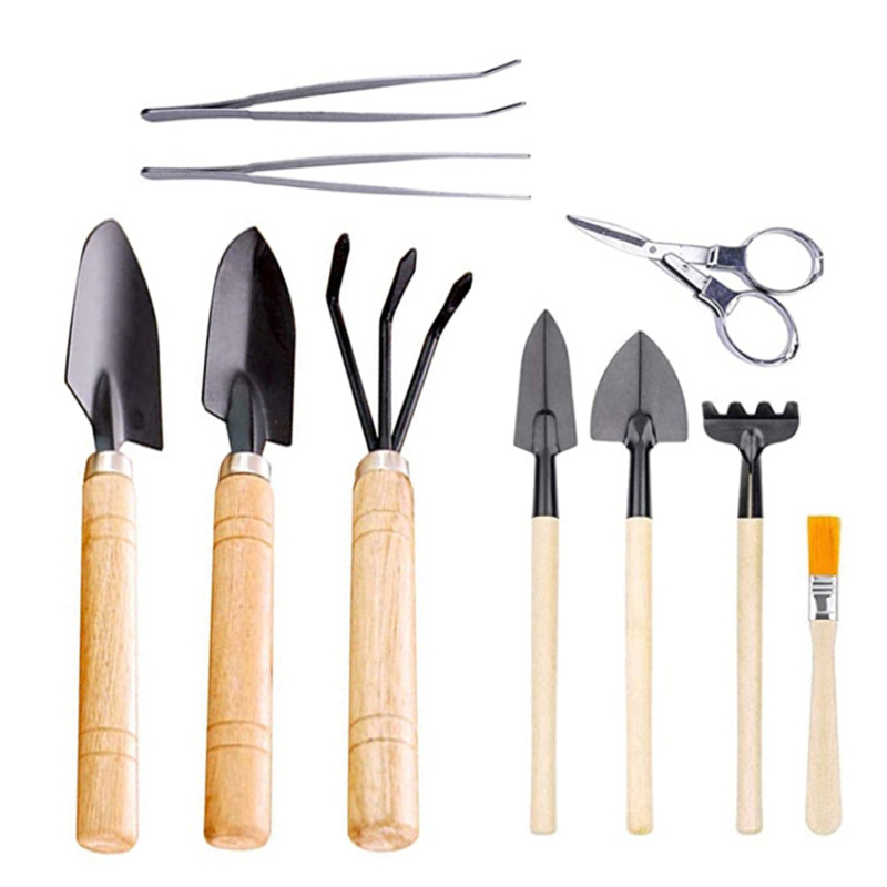 10 unids/set planta Mini trasplante Kit de herramienta de la plantación de Bonsai conjunto herramientas de mano Mini para la jardinería.: Default Title