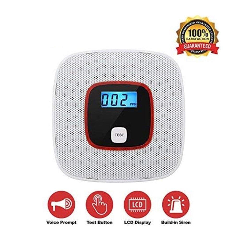 Koolmonoxide Alarm Detector Digitale Lcd-scherm En Voice Waarschuwing Alarm Aangedreven Door Accu Voor Magazijnen Indoor Plaatsen