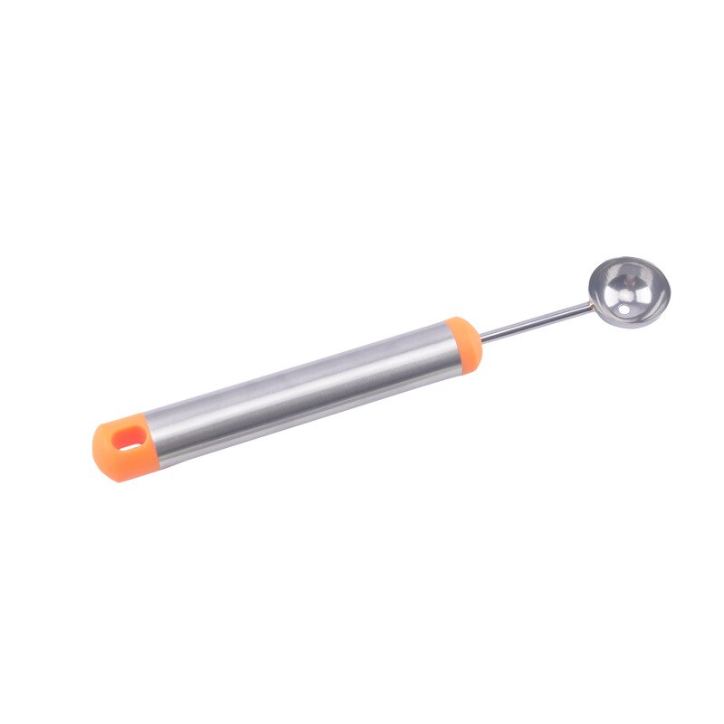 1 Piece Stainless Steel Fruit Digger Ice Cream Watermelon Ball Digger Multifunctional Fruit Scoop Platter Tool: Orange