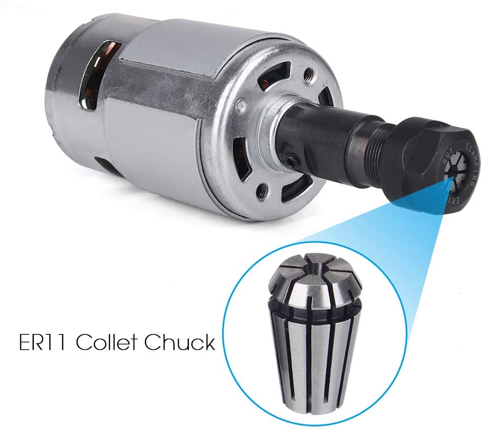 775 dc motor 12v-24v 20000 rpm mini elmotor dobbelt kugleleje stort drejningsmoment høj effekt motor til gør-det-selv dele 3018 maskine: Kun spindel