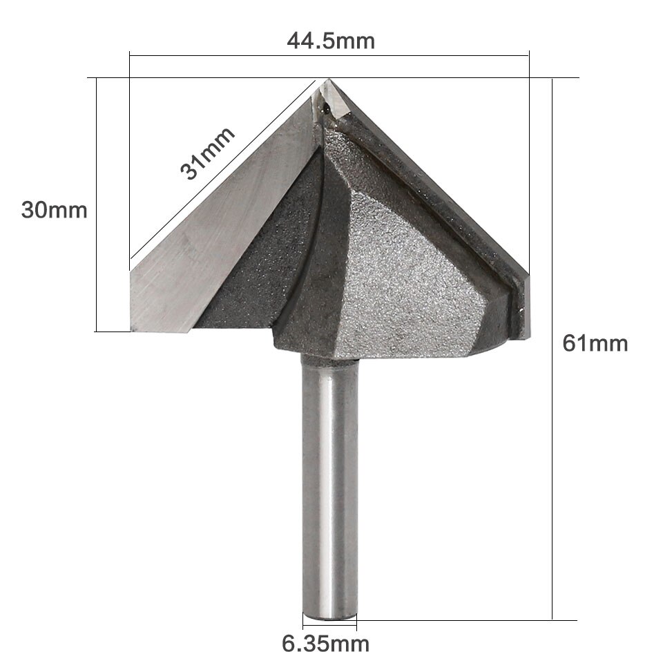 1pc 1/4&quot; Shank 90 Degree V Groove Sign Lettering V-Groove V Grooving Router Bit 1-3/4&quot;x 30mm