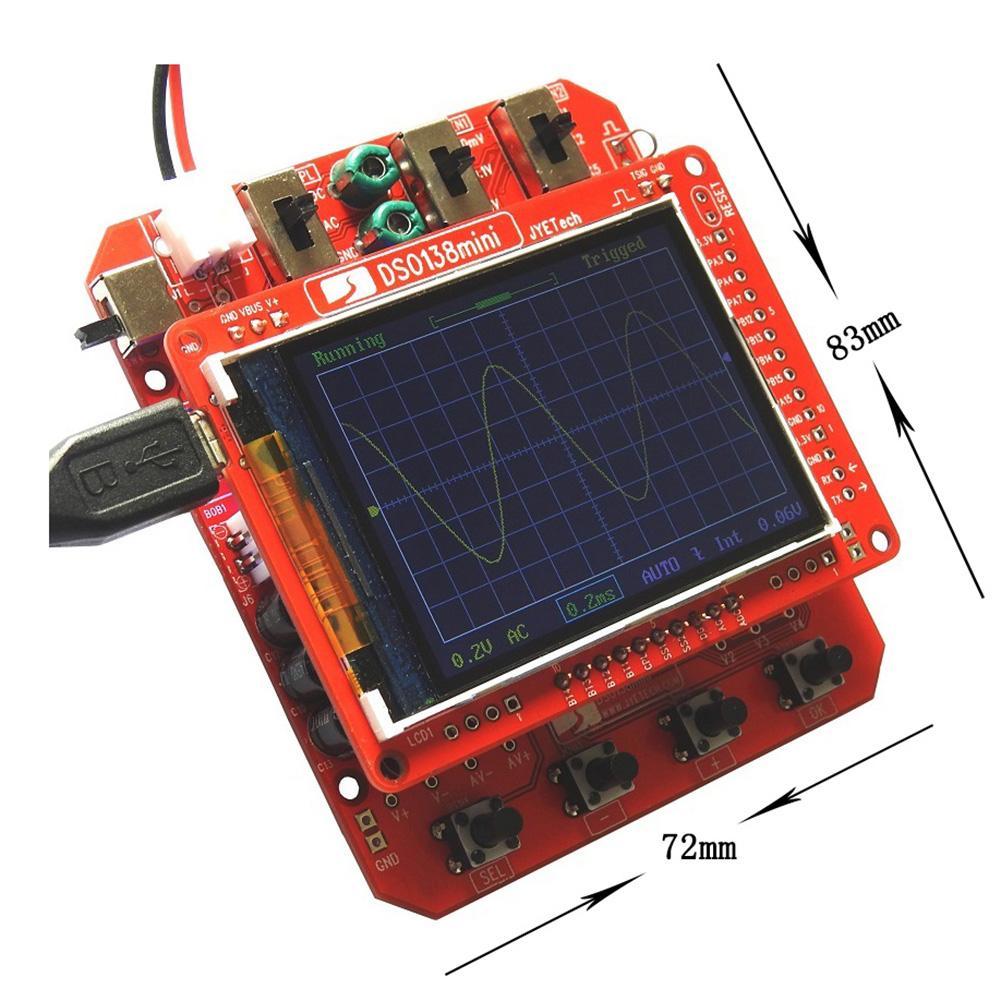 DSO138 2.4 &quot;TFT LCD Anzeige Oszilloskop DIY Handheld Tragbare USB Digital Speicher Oszilloskop Mit transparent Acryl fallen