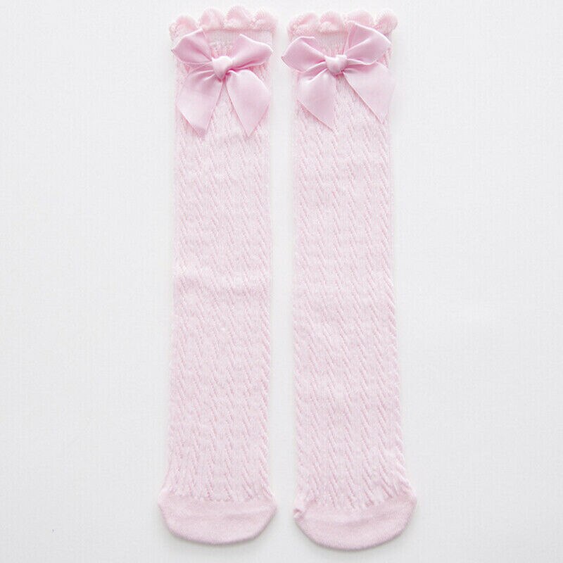 Toddler Princess Kid Baby Girl Knee Socks Cotton Breathable Baby Socks Summer Socks For Girl Knitted Lace Bow Sweet Sweet