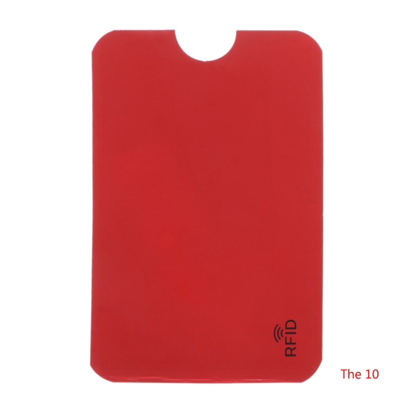 Protection des cartes de crédit Rfid, protection des cartes de crédit RFID à douille sécurisée à blocage Rfid, support d'identification, écran en aluminium 10 pièces: red