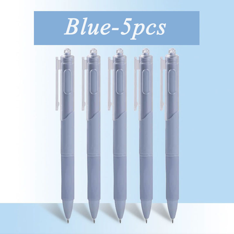 5 pcs gel pen ins smooth press quick-drying 0.5mm black pen ballpoint pens school supplies stationery: PURPLE