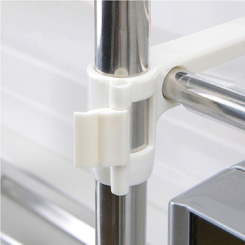 Rostfritt stål justerbart multifunktionellt mikrovågsugn hyllställ ställande typ dubbla köksförvaringshållare