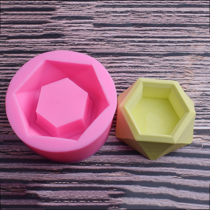 DIY Cement Planter Pot Mould Succulent Plants Making Concrete Silicone Mold 3D Flowerpot Aromatherapy Plaster Candlestick