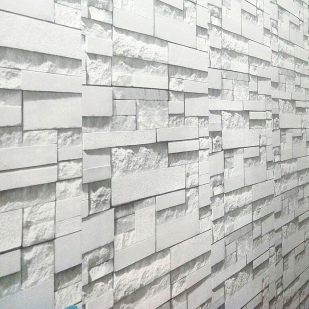 Simulation Environmental Protection Self-adhesive Wallpaper Pvc Waterproof 3d Wall Sticker Living Room Decoration: Gray