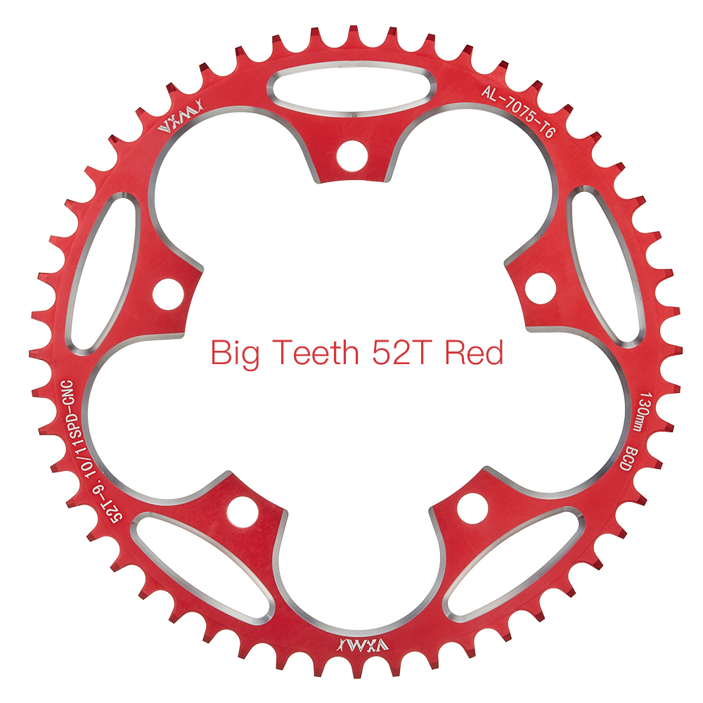 Plato de bicicleta de carretera VXM 130BCD redondo 38T 40T 42T 44T 46 48 50 52 54 56T 58T rueda de cadena ancha estrecha para bicicleta Shimano 5700 6700: Chocolate