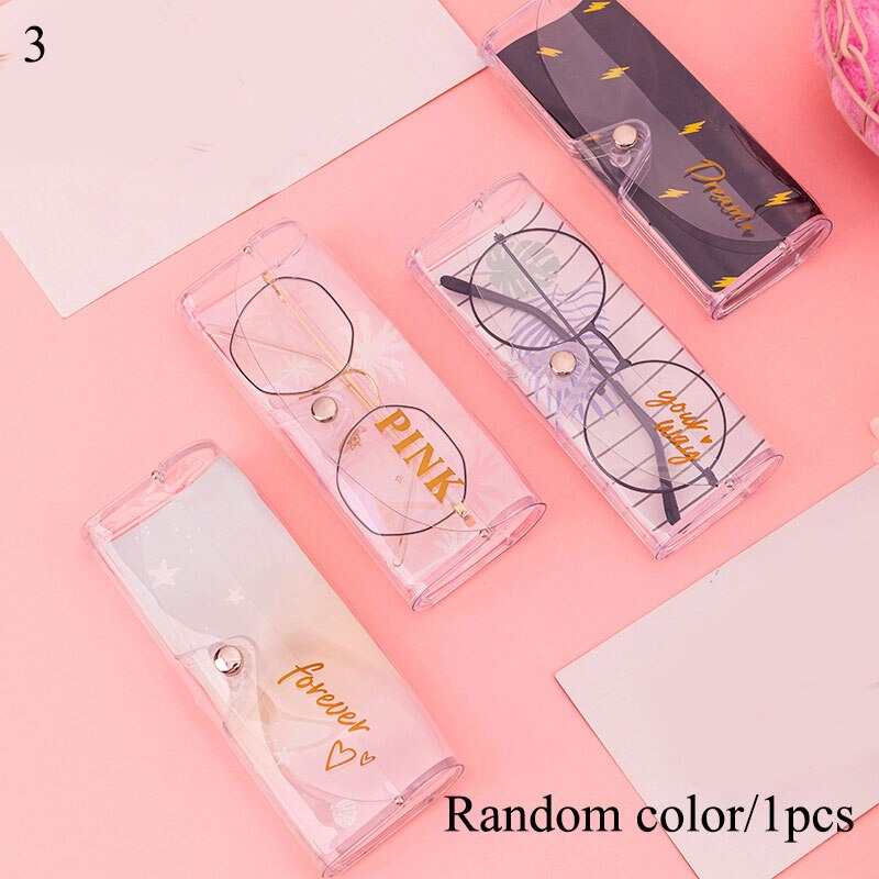 Estuche transparente de PVC con dibujos de Cactus para gafas de mujer, estuche de protección, accesorios para gafas, 1 unidad