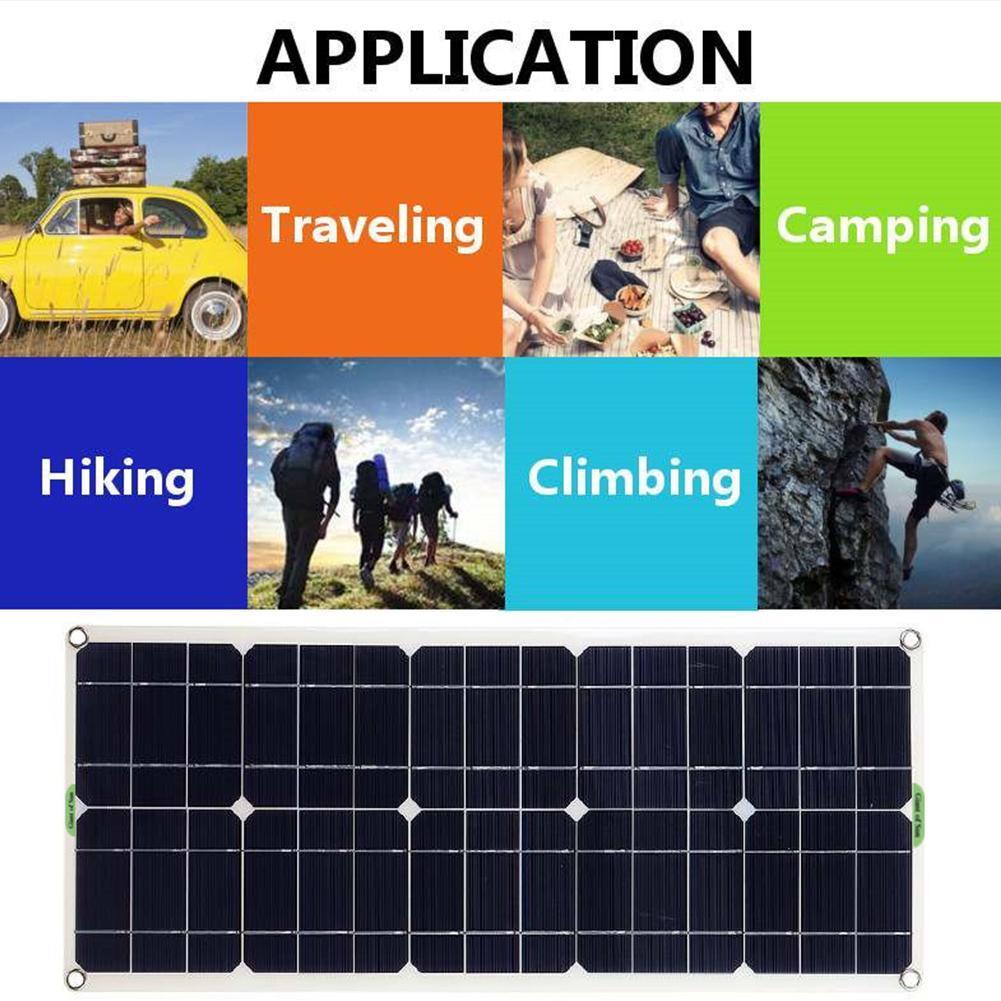Solar Panel 100W Dual USB 18V/5V 10/20/30/40/50A Solar For Outdoor Camping Controller Cell Regulator Boat Battery Solar Car V2C0