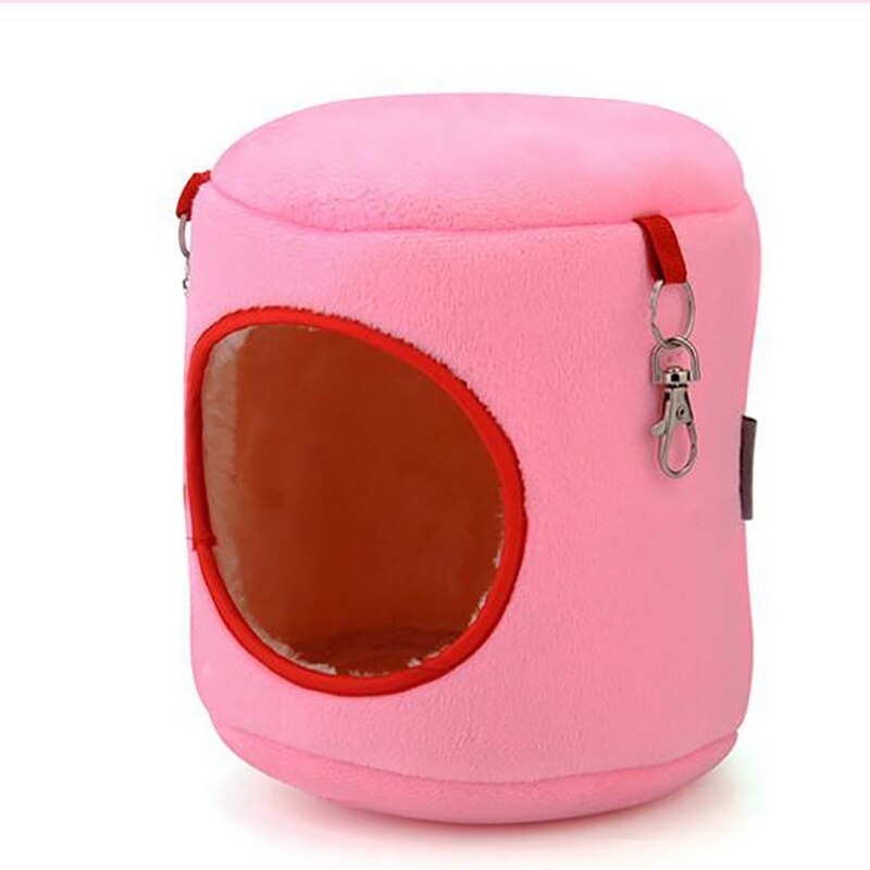 S-XL Huisdier Hangmat Muis Met Hangmat Warm Te Houden Kleine Huisdier Bed Muis Met Eekhoorn Winter Speelgoed Hamster Kooi Huishouden kooi: Pink / S