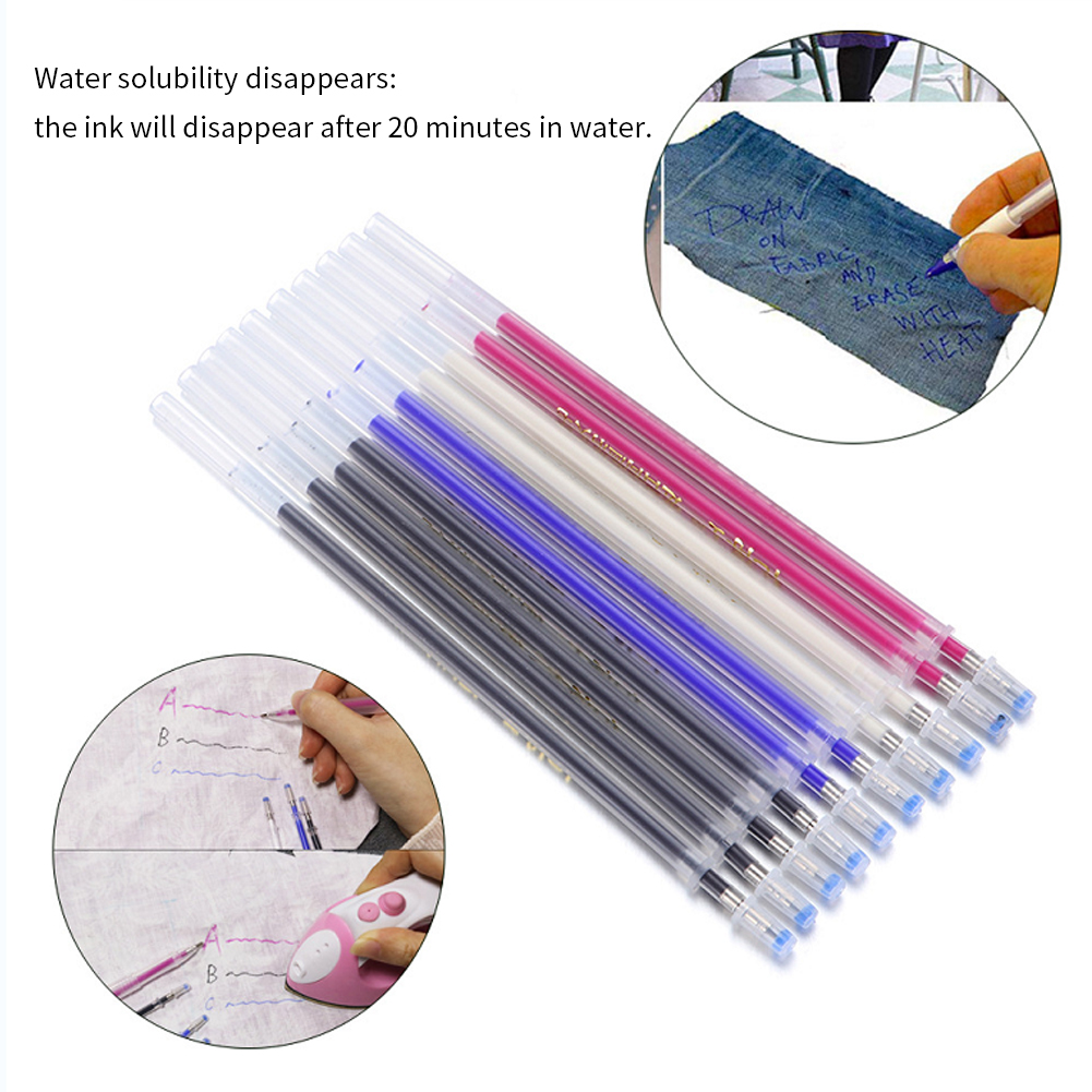 11Pcs/lot DIY Sewing High Temperature Disappearing Pen Fabric Markers Pencil Fade Out for Drawing Lines Disappearing Marker Pens