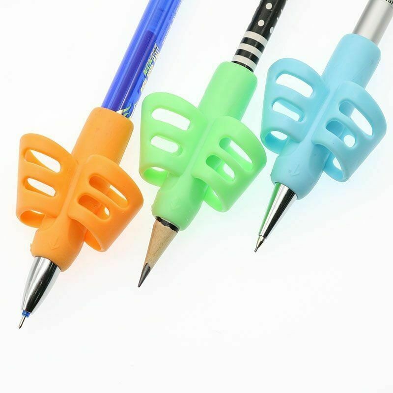 Corrector de escritura con agarre de lápiz, herramienta de corrección de postura de 3 dedos/2 dedos, entrenador, bolígrafo para niños, soportes de agarre para escritura, 12/9/1 Uds.