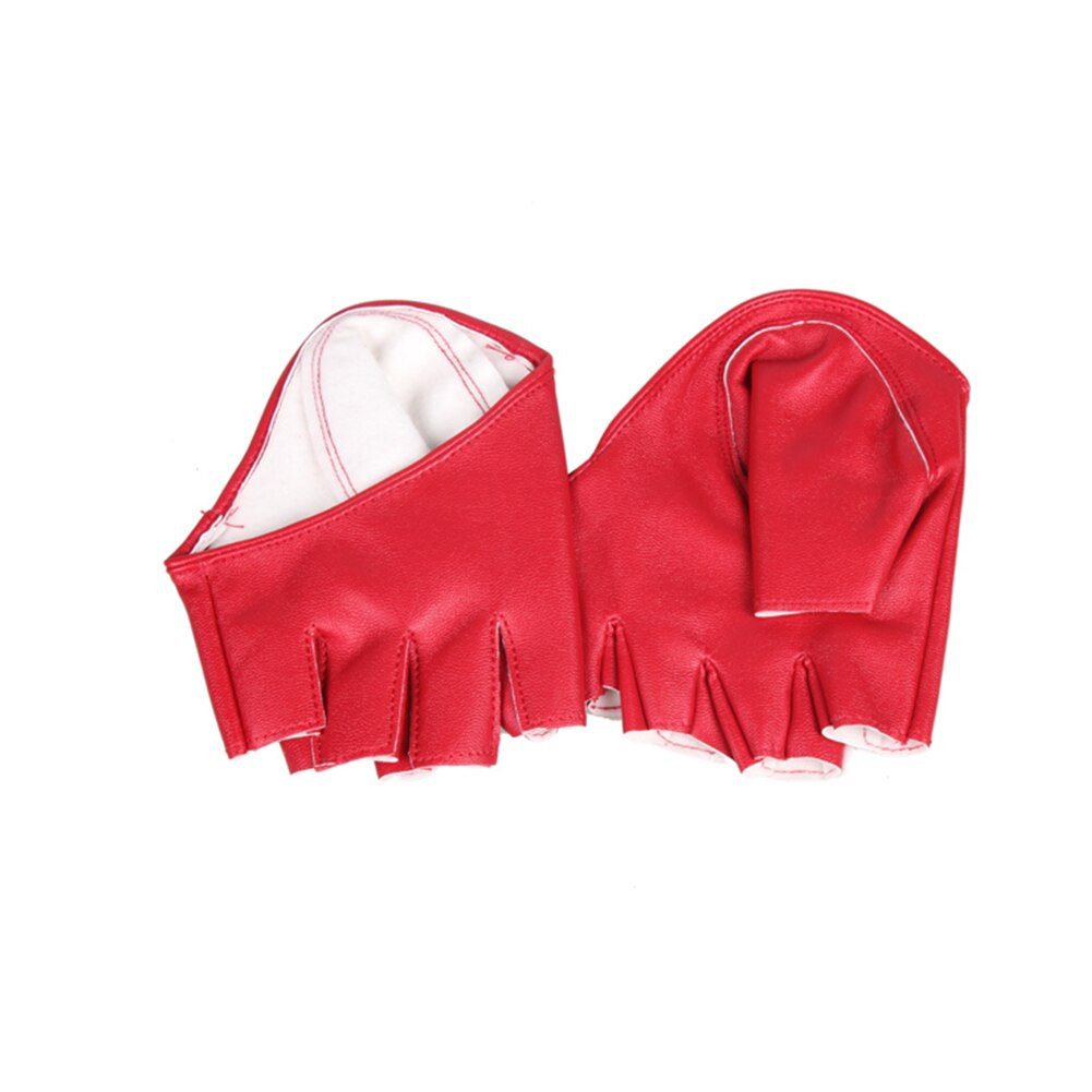 Guantes de cuero de imitación para hombre y mujer, guantes de cinco dedos, media palma, accesorios de disfraces