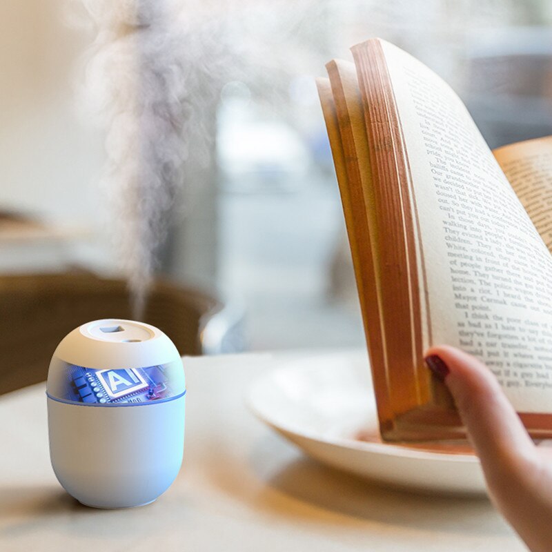 Ultrasonic Air Humidifier 220ML Aroma Essential Oil Diffuser for Home Car USB Fogger Mist Maker with LED Night Lamp