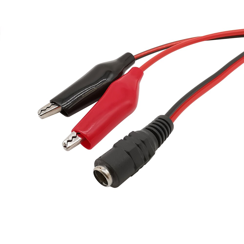 5.5mm x 2.1mm dc macho fêmea cabo conector 5.5*2.1mm dc tomada de alimentação jack para duplo jacaré clipes teste chumbo crocodilo braçadeira fio