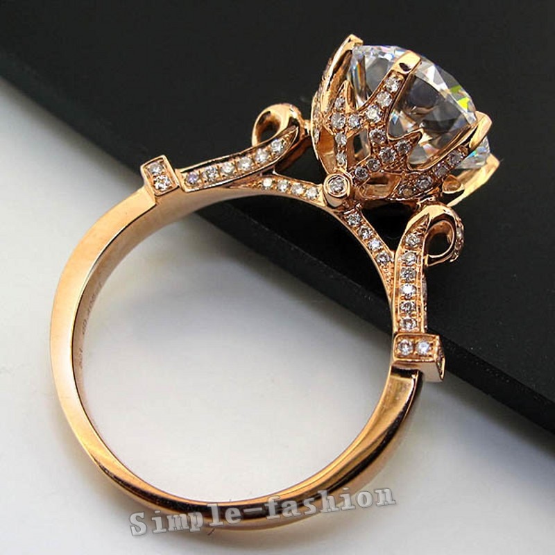 Liefdeskroonring, roségoud gevuld, 925 zilveren 9mm aaaaa zirkoon cz verlovingsring, trouwring, ringen voor vrouwen, bruidsfeest sieraden