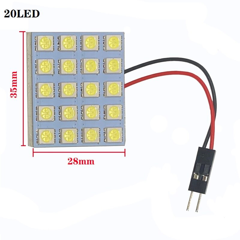 6 9 12 15 24 SMD 5050 LED Auto Panel de luz lectura bombilla tipo cúpula Interior del coche techo mapa lámpara T10 W5W C5W C10W Festoon 3 Base adaptadora