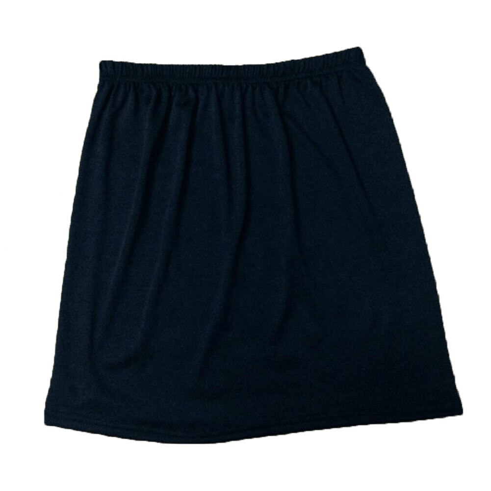 Kvinder elastisk talje kort underkjole kort stretch satin indvendig slid nederdel blødt halv slip underkjole dame nederdel tilbehør: Sort