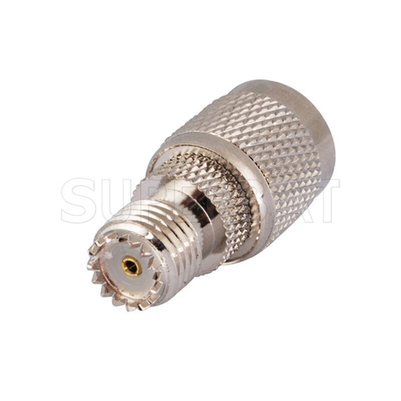 Superbat 5pcs Mini-UHF to TNC Adapter Mini-UHF Femake to TNC Male Straight RF Coaxial Connector