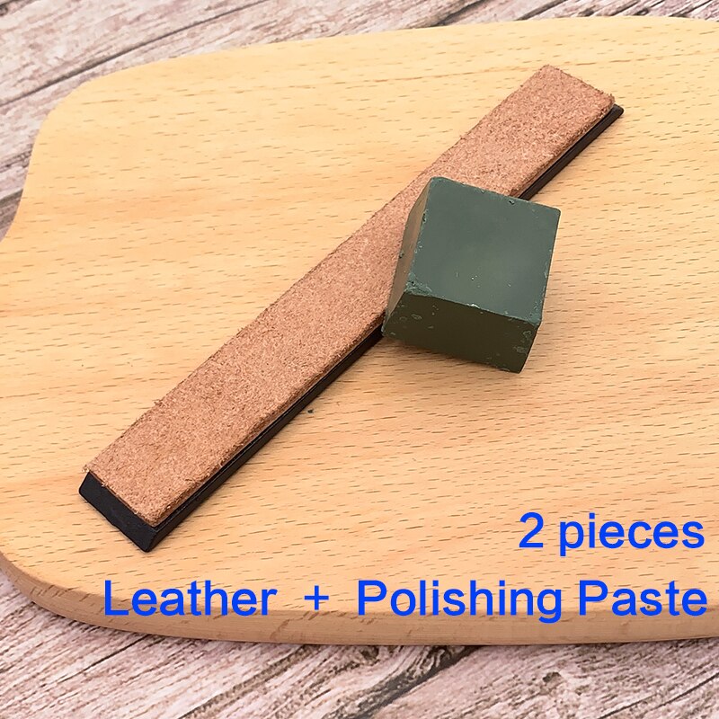 Slijpen Slijpsteen Vaste Hoek Puntenslijper Slijpen Water Steen Keukenmes Apex Edge Professionele Polijstpasta Lederen Set: 2 pieces set