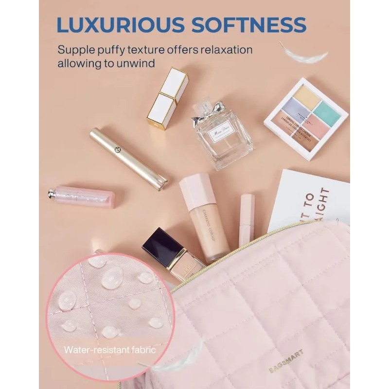 Kosmetyczka Podróżna Torba na Przybory Toaletowe Puszysta Wyściełanana Kosmetyczka Szeroka Otwarta Saszetka Portmonetka Podróżne Akcesoria Toaletowe Akcesoria Pędzle