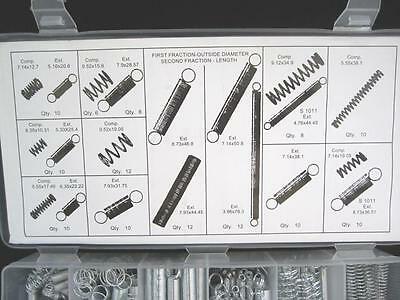 200 Pcs Spring Assortment Kit Compression & Extension Carburator Flat Hoop Set