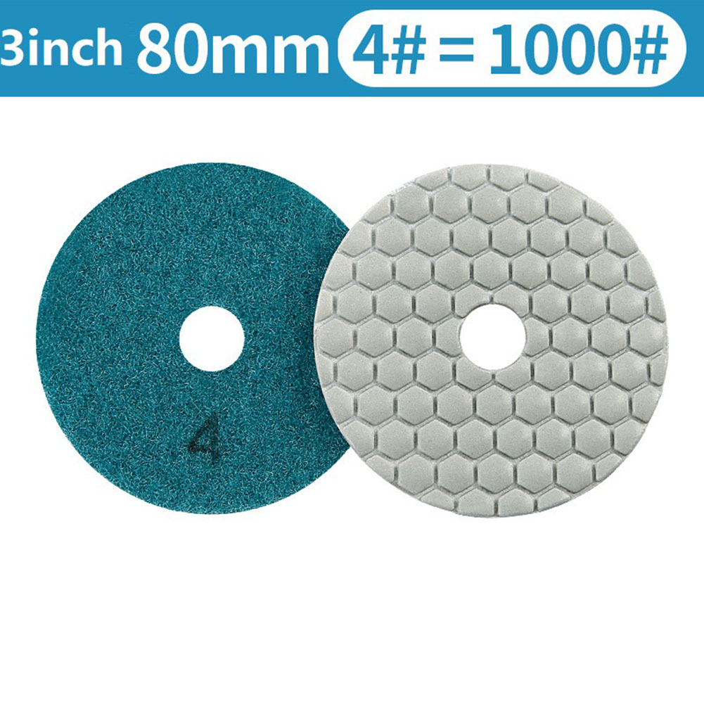 3-Zoll-Diamant-Trockenpolierpad-Schleifscheibe für Granit-Marmor-Schneider, Schleif-/Schneidwerkzeuge, 1 Stück, zufällige Farbe: verrotten