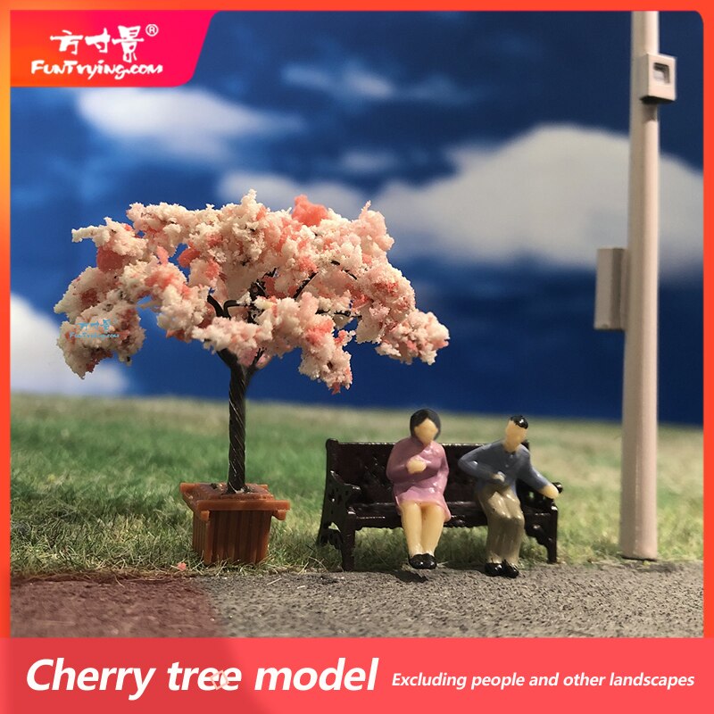 Arbre Sakura fait à la main 65mm, ligne mentale, parc, échelle 1/87 Ho, modèle d&#39;arbres (fleurs), Train de paysage Miniature, aménagement de chemin de fer