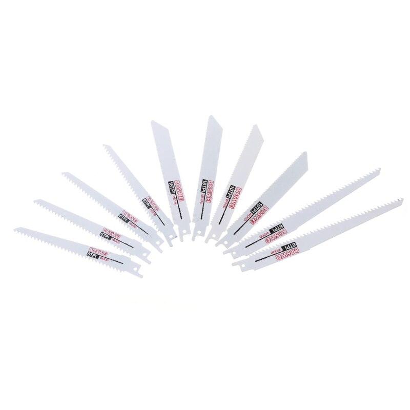 10 Pcs/Set 6-8\" Reciprocating Saw Blades Kit Woodworking Cutting Power Hand Tool