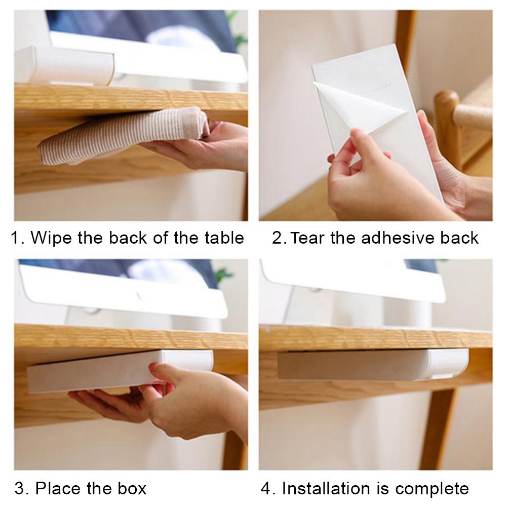 Storage Drawers Hidden Under the Table Organizer Pen Stationery Storage Box Drawer Pencil Holder Household Office Organization